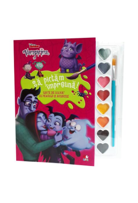 Copertă produs Disney. Vampirina. Să pictăm împreună! Carte de colorat cu pensulă și acuarele (format mic)