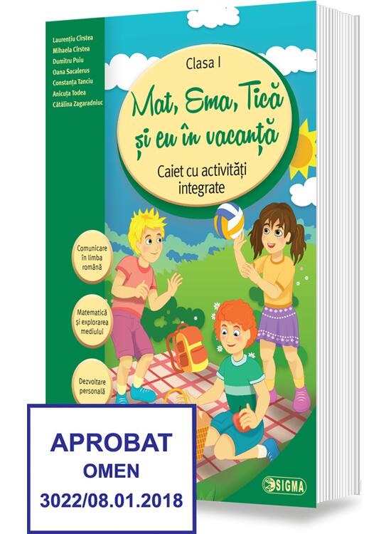 Copertă produs Mat, Ema, Tică și eu &icirc;n vacanță. Caiet cu activități integrate pentru clasa I - gallery big 1