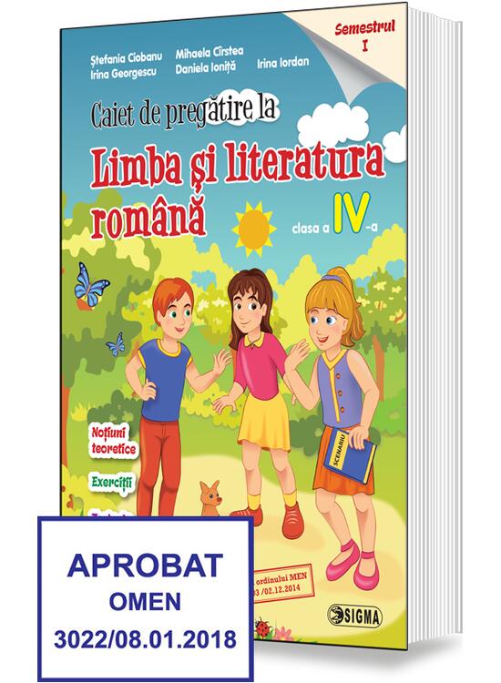 Copertă produs Caiet de pregătire la Limba și literatura rom&acirc;nă. Clasa a IV-a, semestrul 1 - gallery big 1