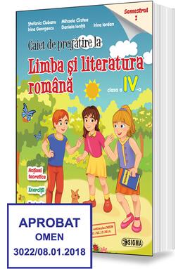 Copertă produs Caiet de pregătire la Limba și literatura rom&acirc;nă. Clasa a IV-a, semestrul 1
