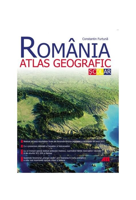 Copertă produs România. Atlas geografic școlar