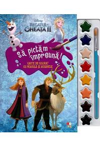 Copertă produs Disney. Regatul de gheață 2. Să pictam împreună! Carte de colorat cu pensula și acuarele
