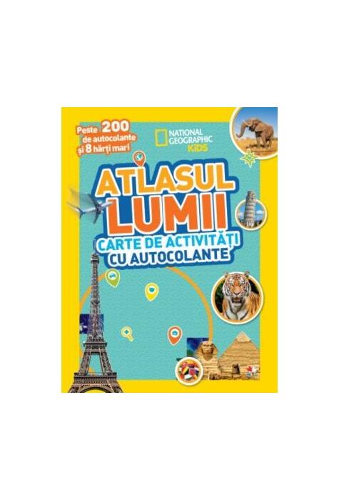 Copertă produs Atlasul lumii. Carte de activități cu autocolante