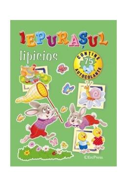 Copertă produs Iepurașul lipicios. Conține 75 de autocolante