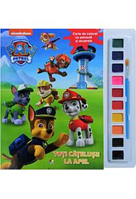 Copertă produs Patrula Cățelușilor. Toți cățelușii la apel. Carte de colorat cu pensule și acuarele