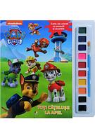 Patrula Cățelușilor. Toți cățelușii la apel. Carte de colorat cu pensule și acuarele