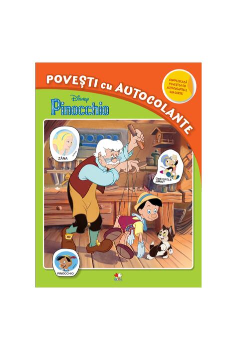 Copertă produs Disney. Pinocchio. Povești cu autocolante