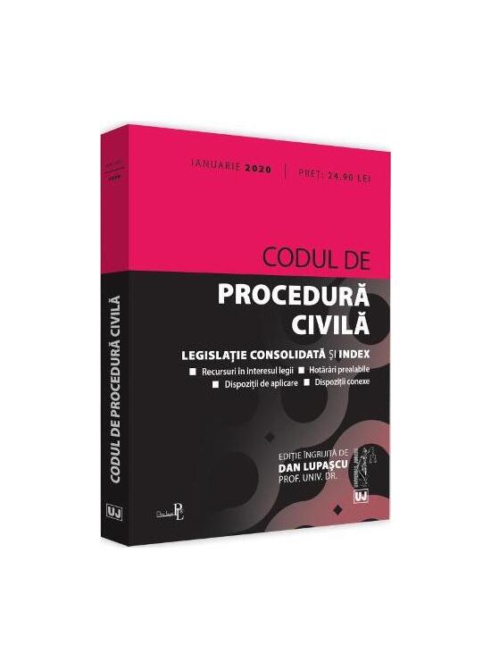 Copertă produs Codul de procedură civilă. Legislație consolidată și index (ianuarie 2020) - gallery big 1