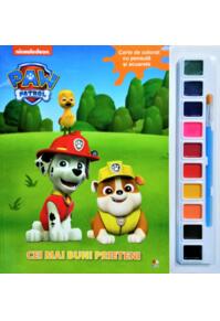 Copertă produs Patrula Cățelușilor. Cei mai buni prieteni. Carte de colorat cu pensulă și acuarele