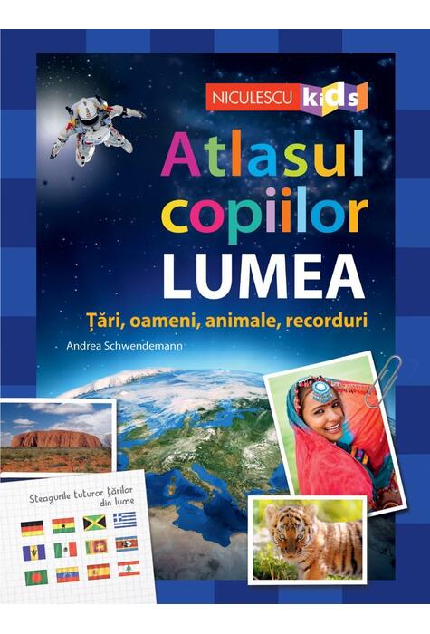 Copertă produs Atlasul copiilor. LUMEA. Ţări, oameni, animale, recorduri