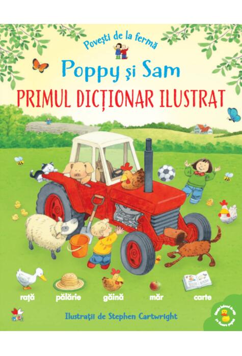 Copertă produs Povești de la fermă. Poppy și Sam. Primul dicționar ilustrat