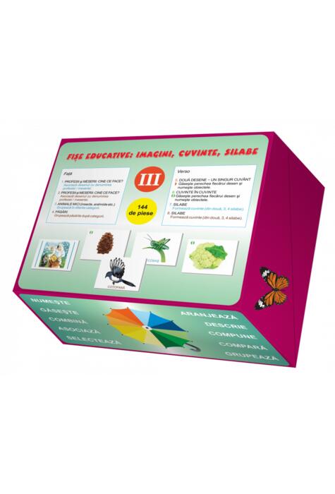 Copertă produs Fi​ș​e educative: imagini, cuvinte, silabe (III)