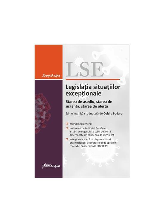 Copertă produs Legislația situațiilor excepționale. Actualizată la 25 mai 2020 - gallery big 1