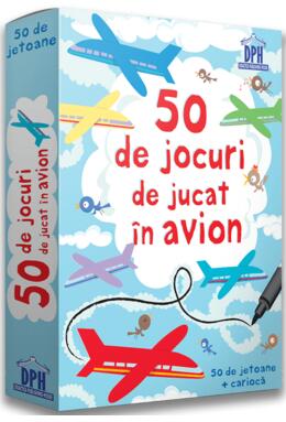 Copertă produs 50 de jocuri de jucat &icirc;n avion. 50 de jetoane + cariocă
