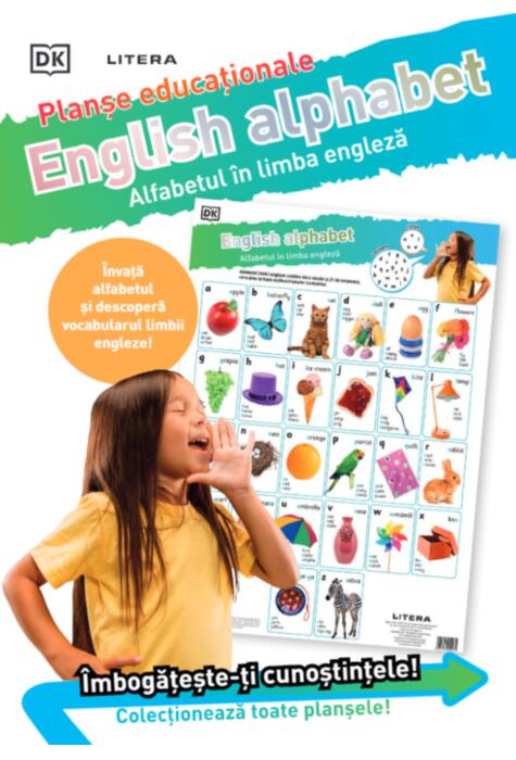 Copertă produs English Alphabet. Alfabetul &icirc;n limba engleză. Planșe educaționale
