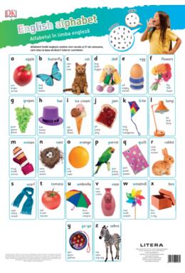 Copertă produs English Alphabet. Alfabetul &icirc;n limba engleză. Planșe educaționale