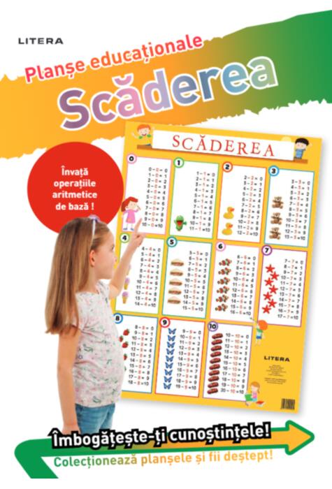 Copertă produs Scăderea 0/10. Planșe educaționale