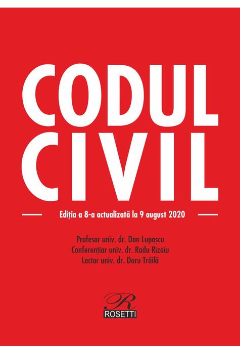 Copertă produs Codul civil. Ediţia a 8-a actualizată la 9 august 2020