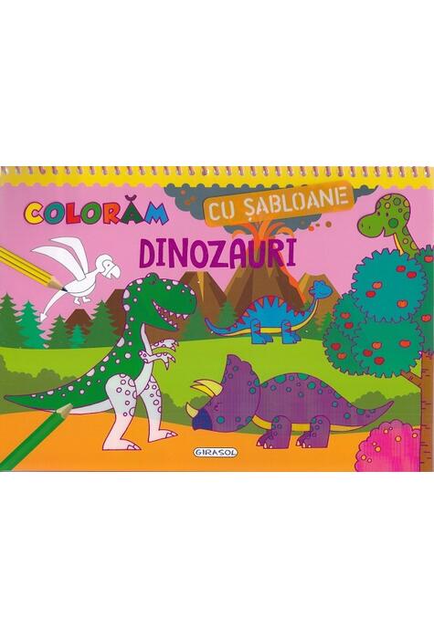 Copertă produs Colorăm cu șabloane. Dinozauri