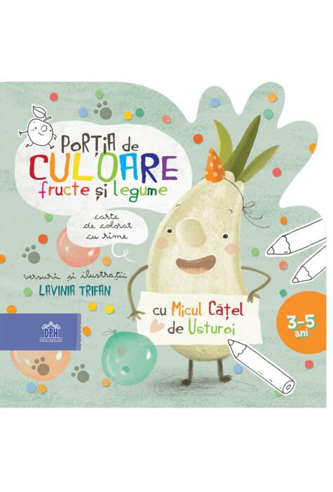 Copertă produs Porția de culoare. Fructe și legume. Carte de colorat cu rime