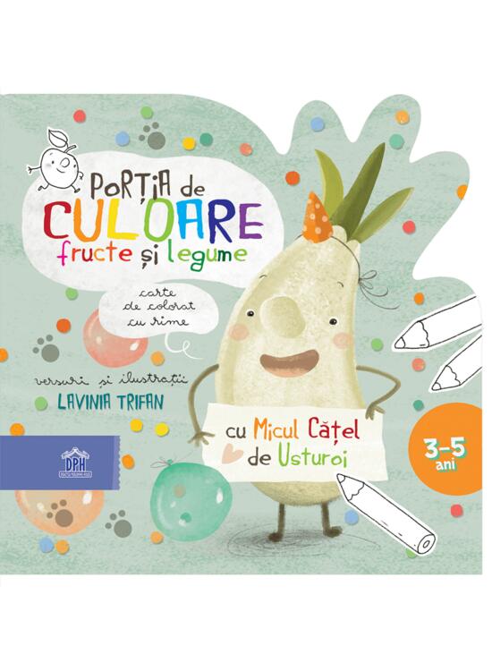Copertă produs Porția de culoare. Fructe și legume. Carte de colorat cu rime - gallery big 1