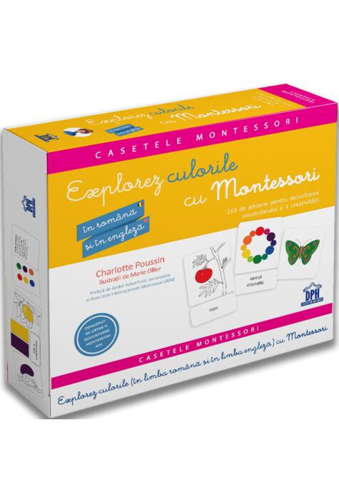 Copertă produs Explorez culorile cu Montessori. 163 de jetoane pentru dezvoltarea vocabularului și a creativității (&icirc;n rom&acirc;nă și engleză)