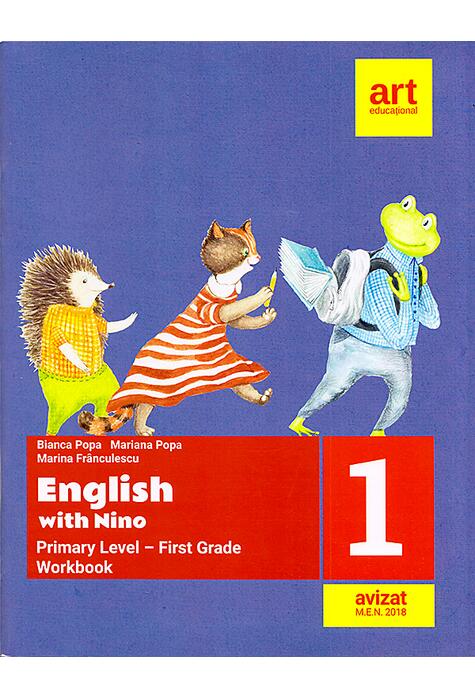 Copertă produs English with Nino. Primary level-First grade. Workbook (Caiet de lucru). Clasa I