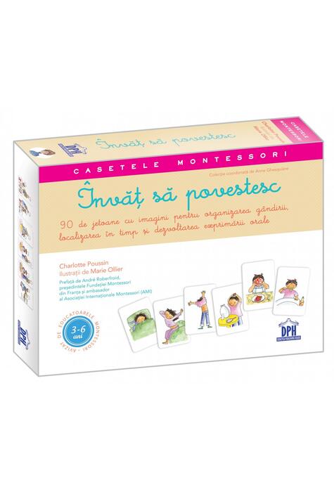 Copertă produs &Icirc;nvăț să povestesc cu Montessori. 90 de jetoane pentru relatat povești și ghid