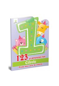 Copertă produs 123 şi prietenii lor. Prima mea carte de colorat