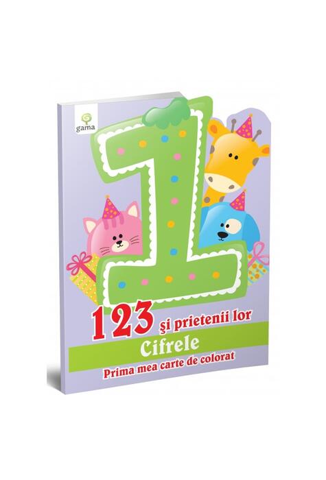 Copertă produs 123 şi prietenii lor. Prima mea carte de colorat