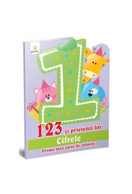 Copertă produs 123 şi prietenii lor. Prima mea carte de colorat