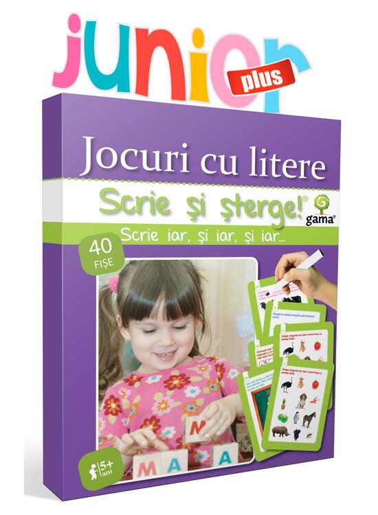 Copertă produs Jocuri cu litere. Scrie și șterge! Junior plus (5+ ani) - gallery big 1
