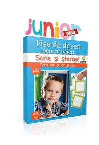 Copertă produs Fişe de desen pentru băieţi. Scrie și șterge! Junior plus (3-5 ani)