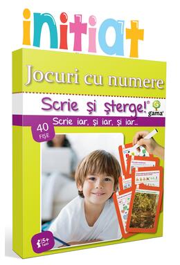 Copertă produs Jocuri cu numere. Scrie și șterge! Inițiat (5+ ani)