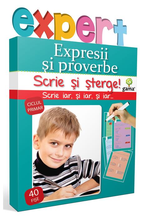 Copertă produs Expresii și proverbe. Scrie și șterge! Expert (7-10 ani)