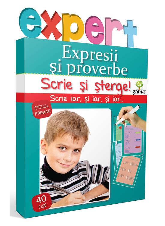 Copertă produs Expresii și proverbe. Scrie și șterge! Expert (7-10 ani) - gallery big 1