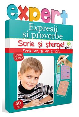 Copertă produs Expresii și proverbe. Scrie și șterge! Expert (7-10 ani)