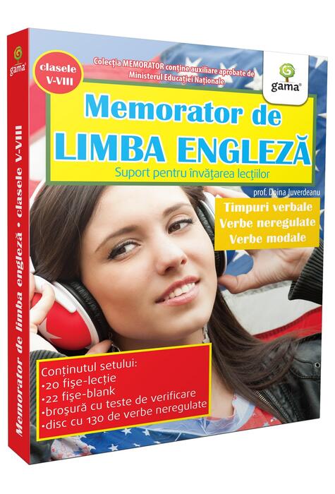 Copertă produs Memorator de engleză. Timpuri verbale. Verbe neregulate.