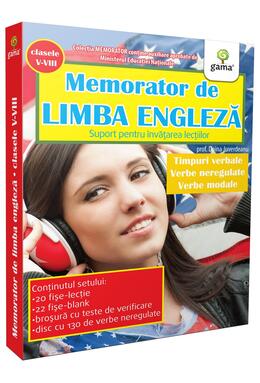 Copertă produs Memorator de engleză. Timpuri verbale. Verbe neregulate.