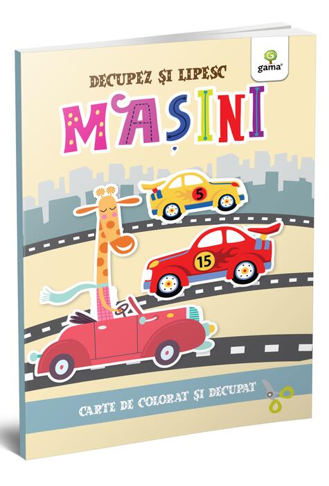 Copertă produs Mașini. Colorez, decupez și lipesc!