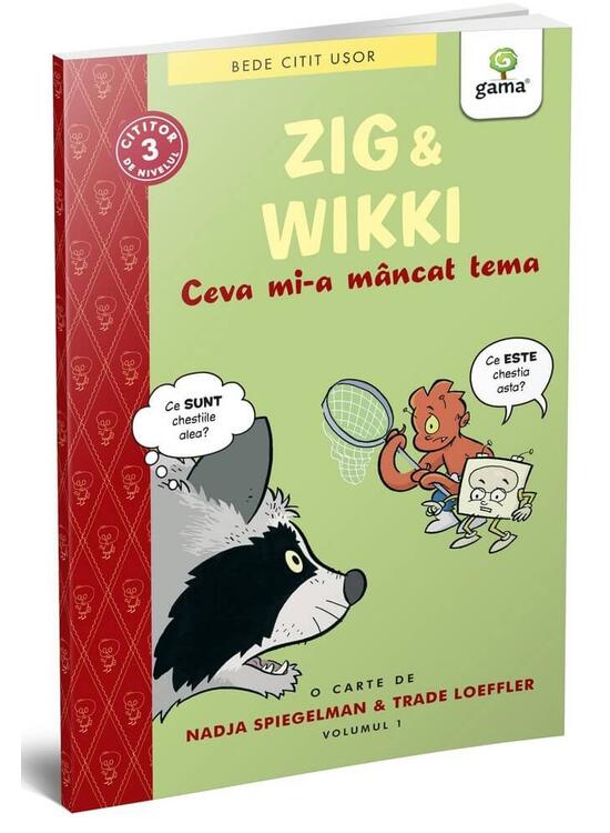 Copertă produs Zig și Wikki: Ceva mi-a m&acirc;ncat tema (volumul 1). BeDe citit ușor, nivelul 3 - gallery big 1
