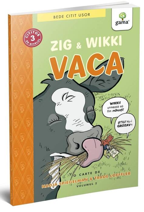 Copertă produs Zig și Wikki: Vaca (volumul 2). BeDe citit ușor, nivelul 3