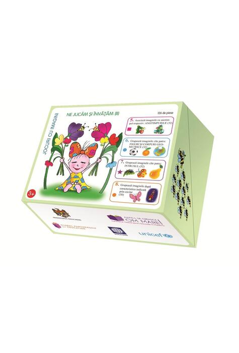 Copertă produs Jocuri cu imagini. Ne jucăm și învățăm II – Anotimpuri, corpuri și figuri