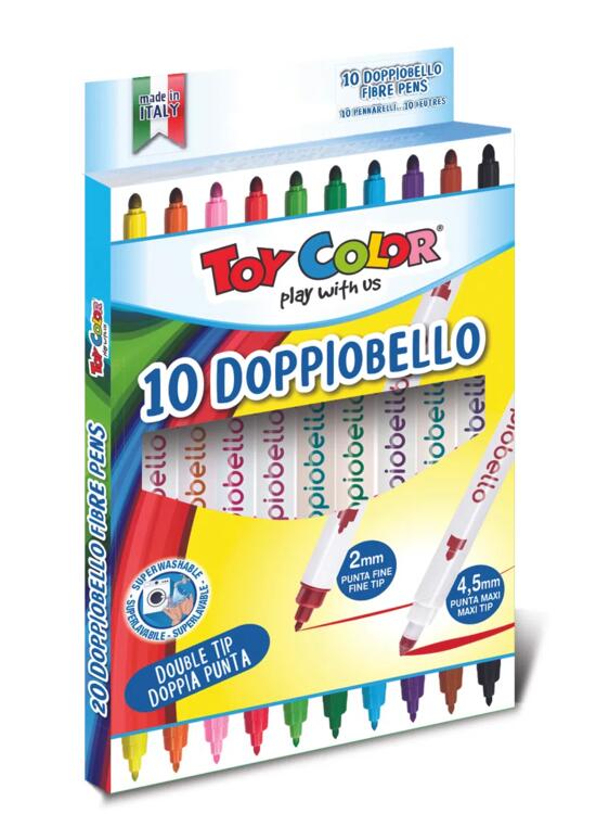 Copertă produs Carioci cu 2 capete, 10 culori/set Doppiobello. Toy Color - gallery big 1
