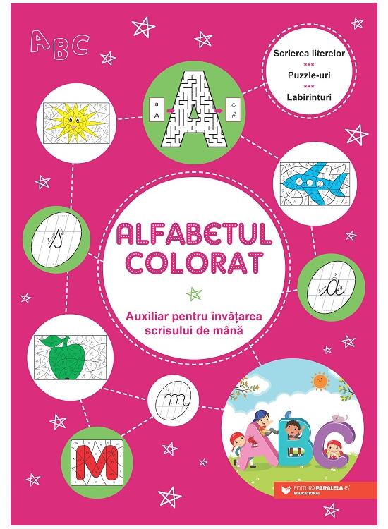 Copertă produs Alfabetul colorat. Auxiliar pentru &icirc;nvățarea scrisului de m&acirc;nă - gallery big 1