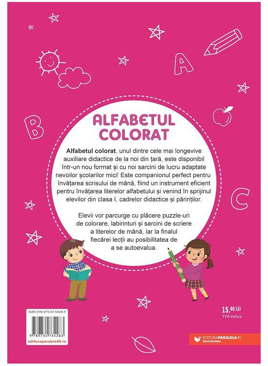 Copertă produs Alfabetul colorat. Auxiliar pentru &icirc;nvățarea scrisului de m&acirc;nă - gallery big 2