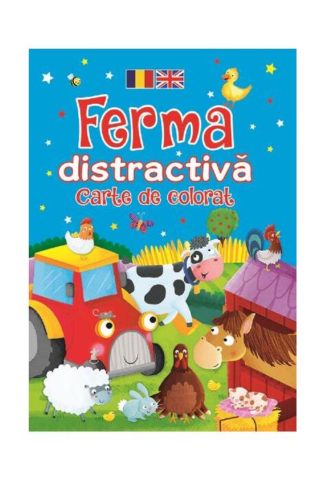 Copertă produs Ferma distractivă. Carte de colorat. Ediție bilingvă (Rom&acirc;nă - Engleză)
