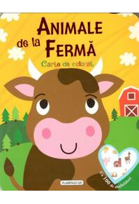 Copertă produs Animale de la fermă. Carte de colorat cu 100 de abțibilduri