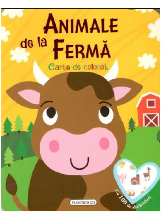 Copertă produs Animale de la fermă. Carte de colorat cu 100 de abțibilduri - gallery big 1