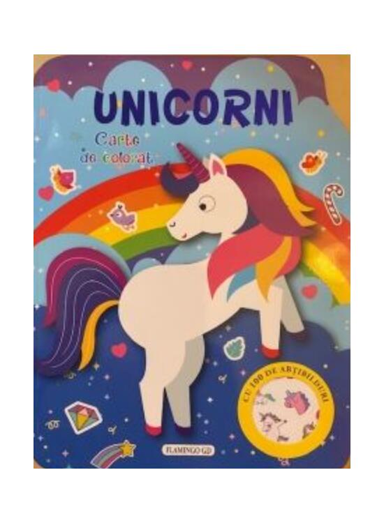 Copertă produs Unicorni. Carte de colorat cu 100 de abțibilduri - gallery big 1
